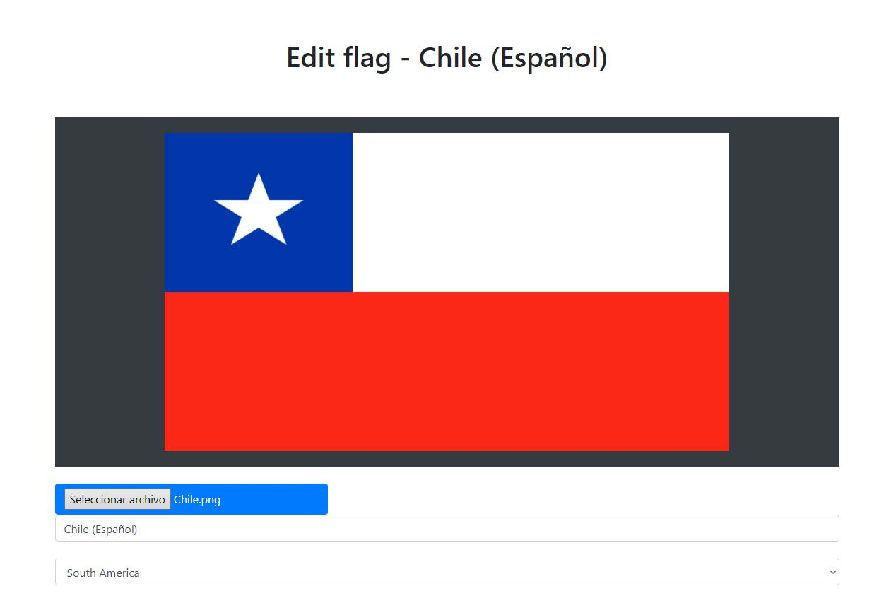 Página de editar bandera