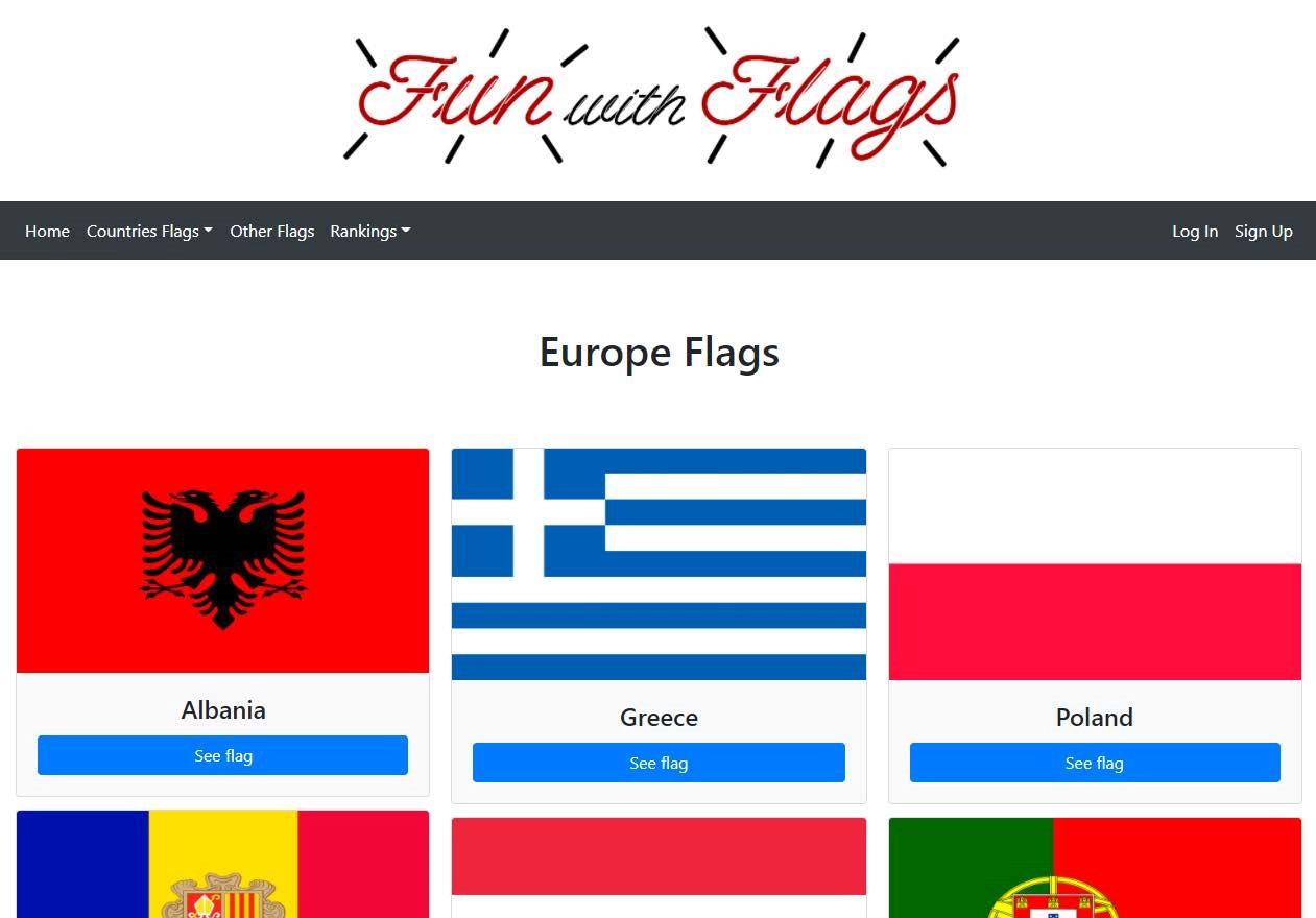 Página de las banderas de Europa