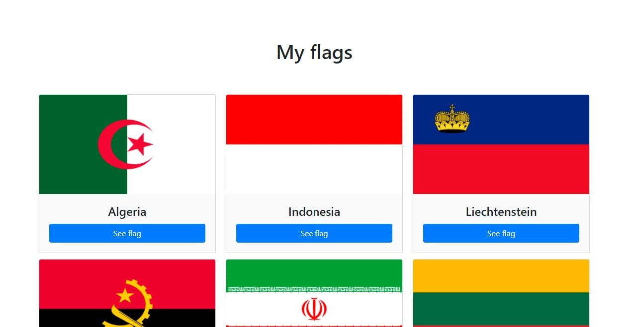 Página de ver mis banderas