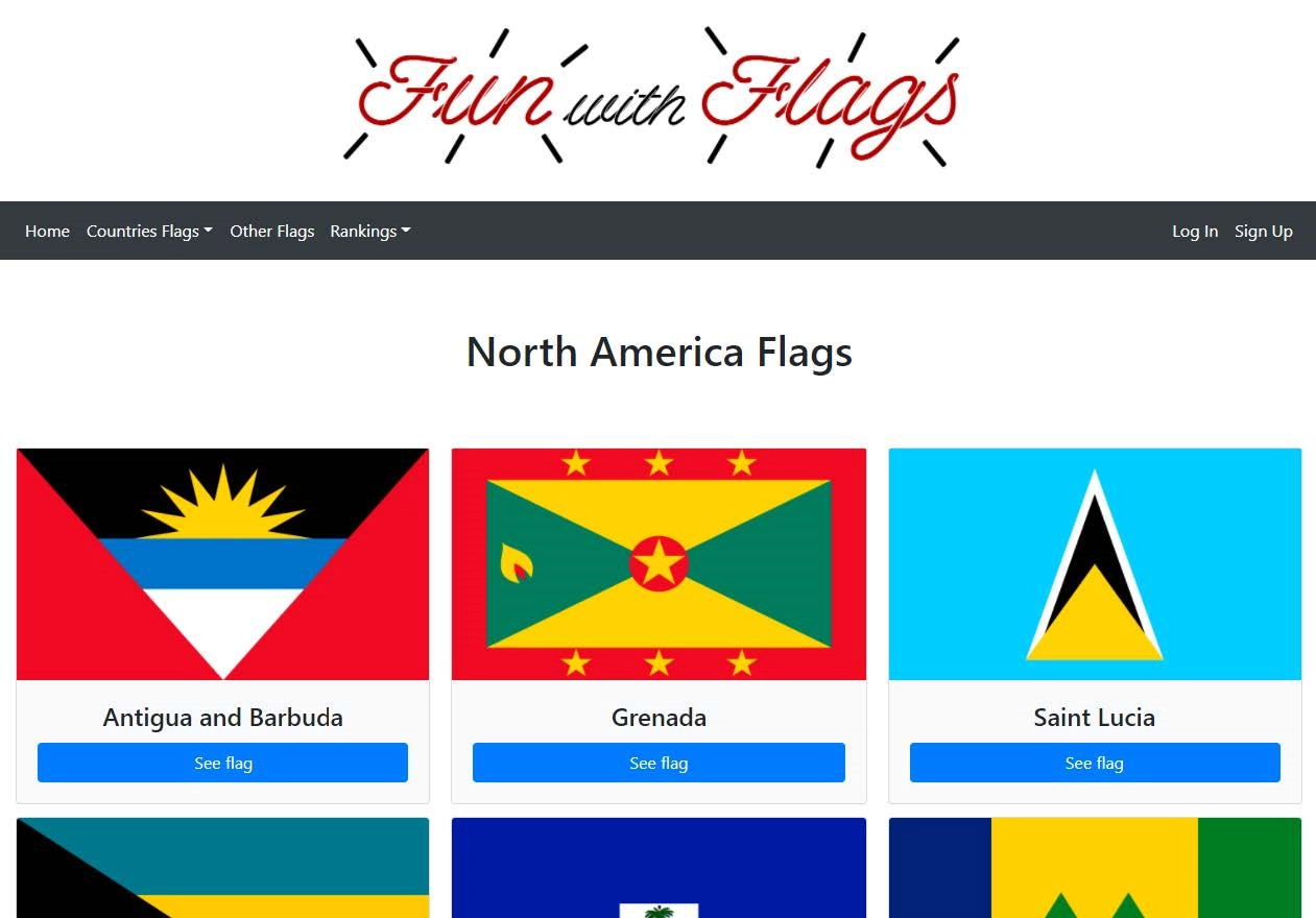 Página de las banderas de Norteamérica
