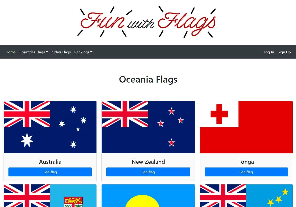 Página de las banderas de Oceanía